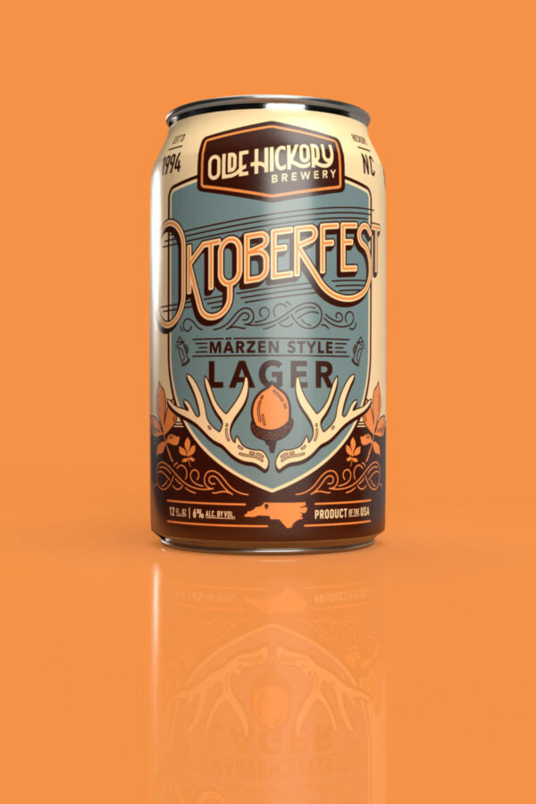 Oktoberfest beer can label design for Olde Hickory Brewery