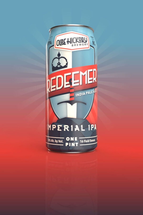 Redeemer Imperial IPA beer label illustration for Olde Hickory Brewery